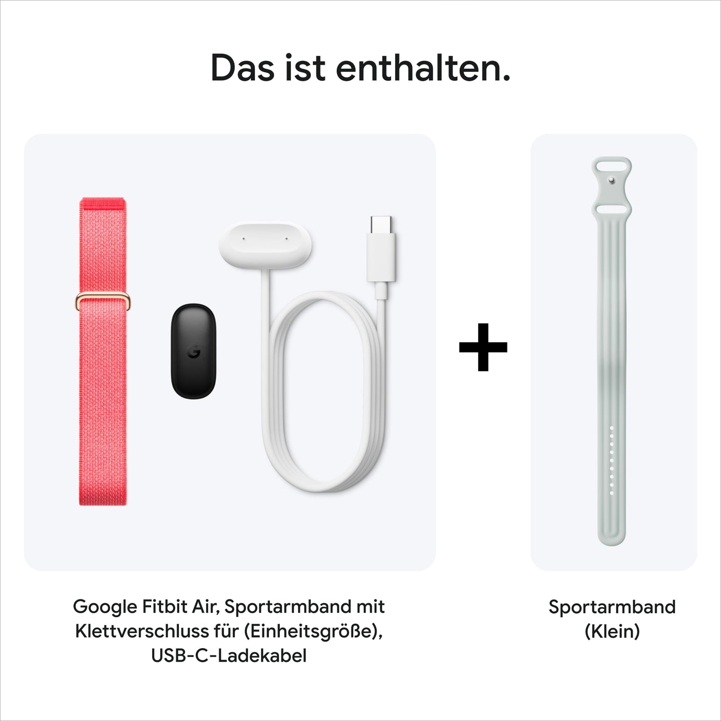 Google Fitbit Air - activity tracker without display with fitness tracking, heart rate measurement - compatible with iOS and Android - Berry + sports armband for the Fitbit Air - Fog, S
