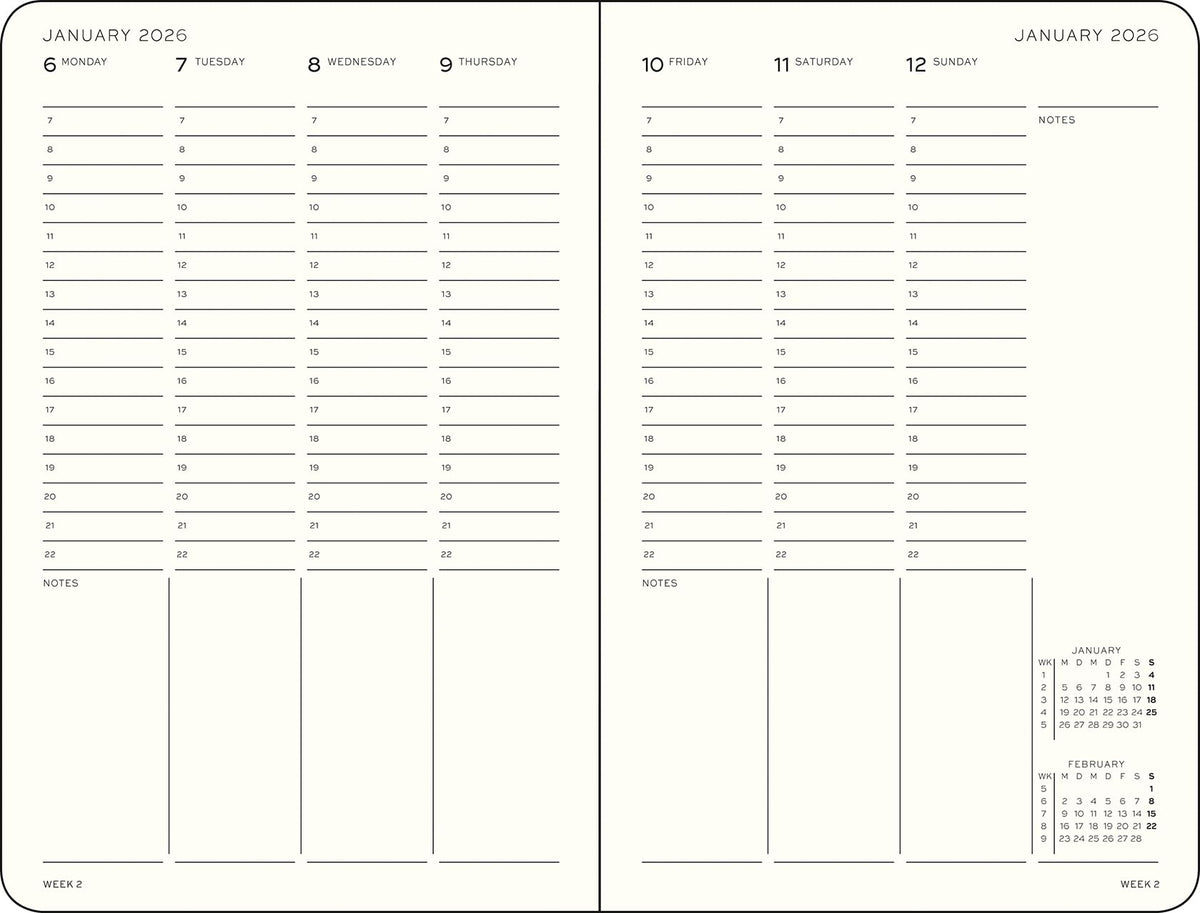LEUCHTTURM1917 372768 Weekly Planner Paperback (B6+) 2026, Spring Leaf, English