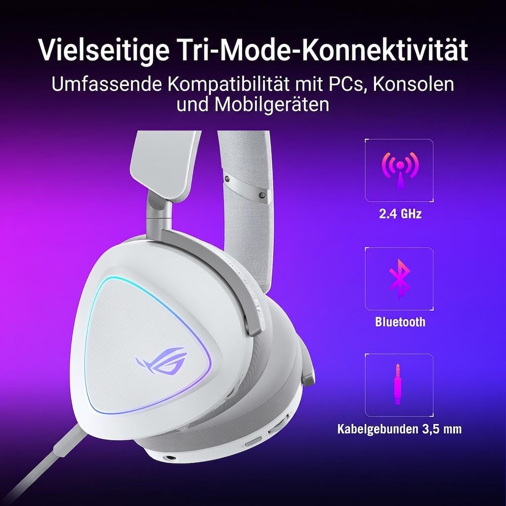 Asus Delta II White wireless RGB Gaming Headset - 90YH03W0-BHUA10