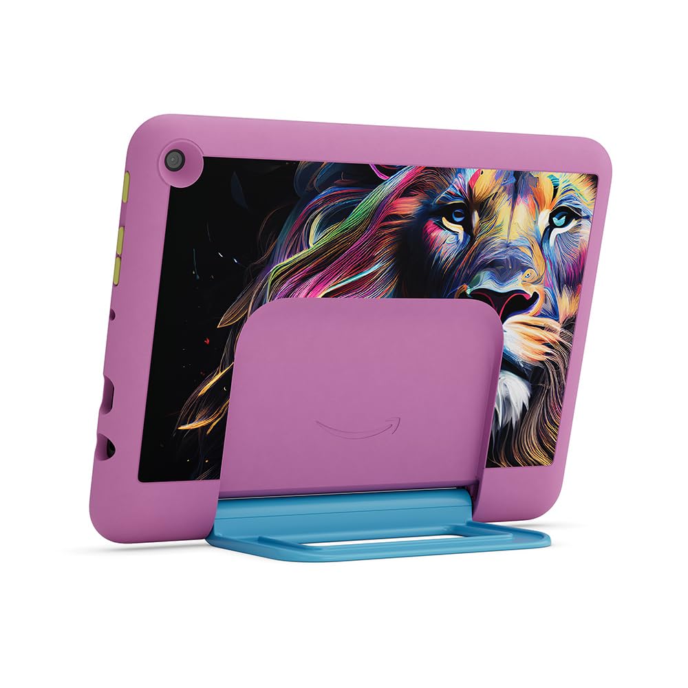Amazon's new child-friendly case for the Fire HD 8 tablet (only suitable for 12th generation tablets), lion design - 53-036071