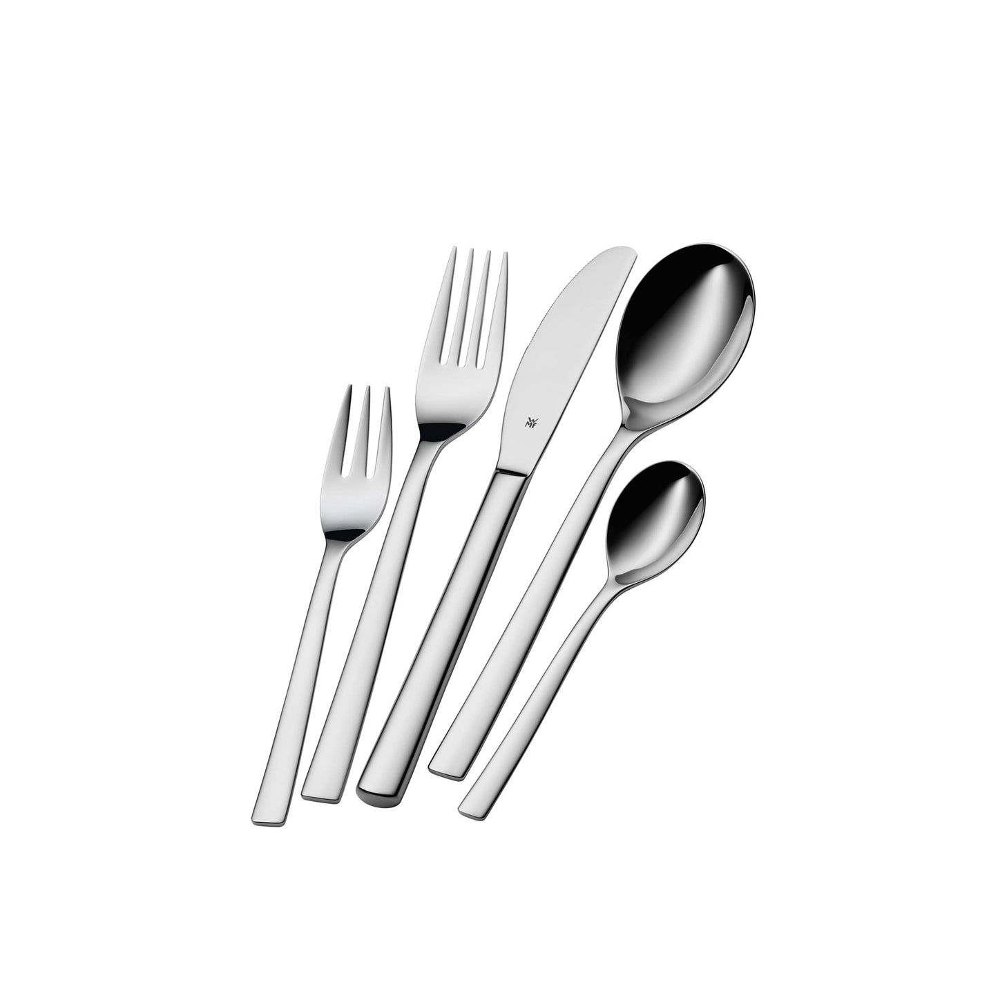 WMF Palermo cutlery set for 12 people, cutlery 60 pieces, monobloc knife, Cromargan stainless steel polished, shiny, dishwasher safe - 1177009990