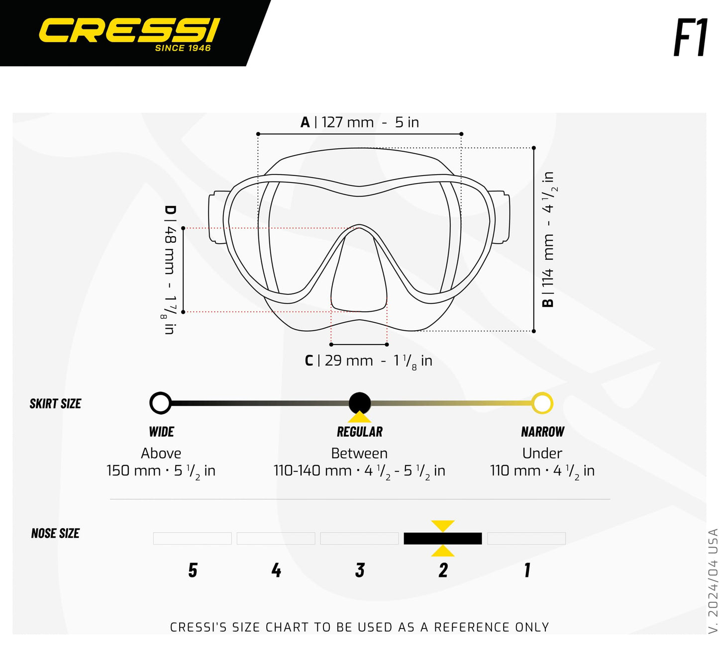 Cressi Frameless Diving Mask F1 - Fog-free Glass Lens, Diving Goggles - Ergonomic Silicone Rim, Snorkel Mask - Dry Snorkel & Snorkel Set - Yellow - Mask - ZDN281010