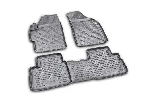 Element 3D rubber floor mats suitable for Daewoo Matiz (2005-) | 100% custom-fit all-weather floor mats made of TPE, high edge, waterproof, non-slip, odorless - EXP.NLC.11.04.210k