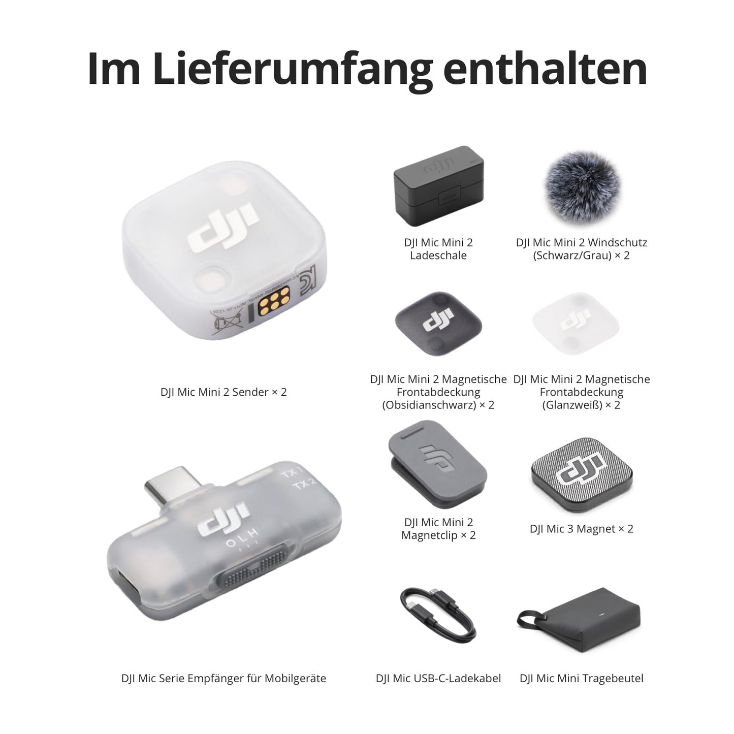 DJI Mic Mini 2 Wireless Microphone 1 TX 1 Mobile RX Charging Case CP.RN.00000533.01