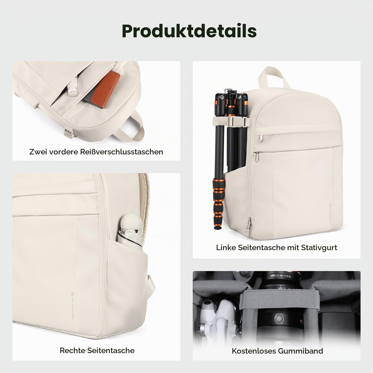 K&F CONCEPT camera backpack photo backpack compact & lightweight with rain cover - KF13.223V5