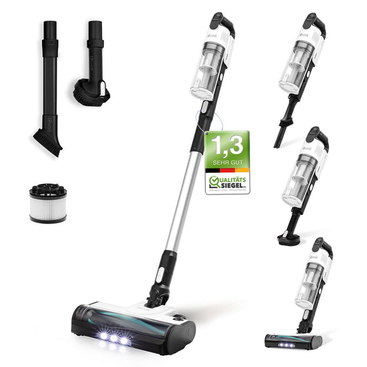 Levoit - battery-powered vacuum cleaner - running time for 75㎡ - wireless vacuum cleaner - 4-in-1 vacuum cleaner - 99.9 percent filter performance - anti-tangle - for animal hair/carpets/hard floors/cars - LVAC-200