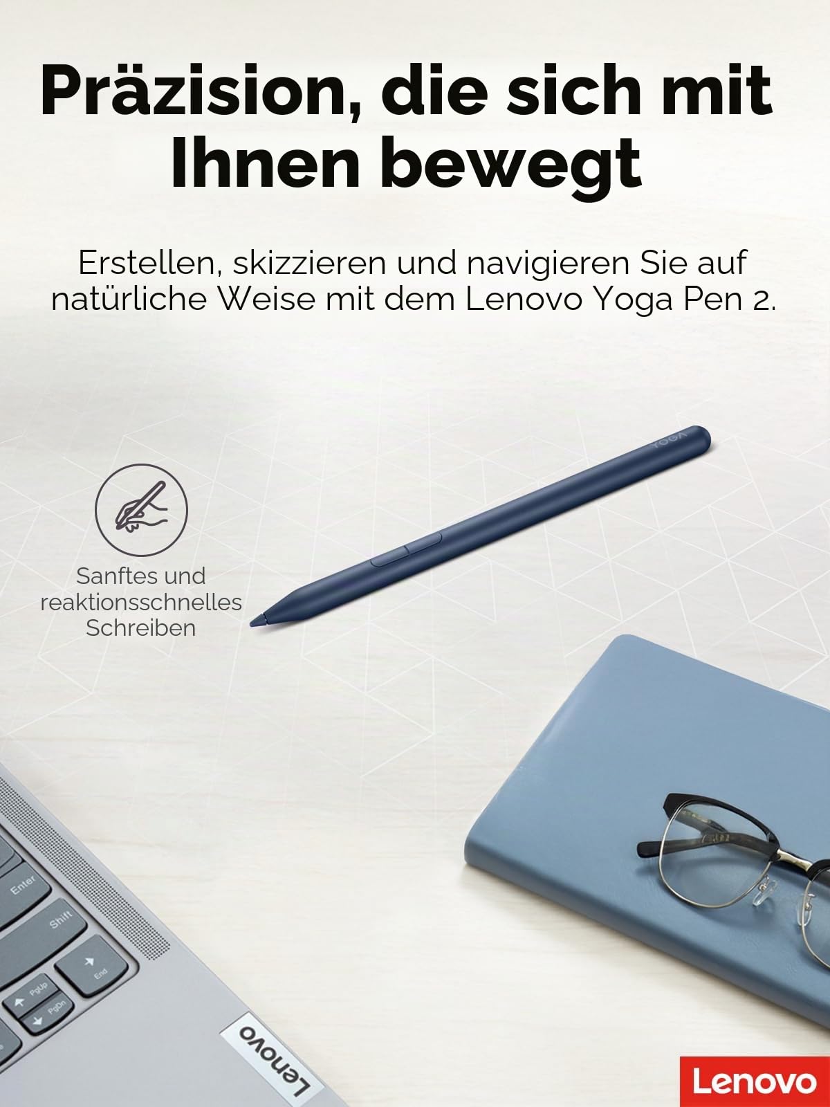 Lenovo Yoga Pen 2 cu husă pentru stilou | Stilou cu etui | Culoare Cosmic Blue | Magnetic - GXH1V16476