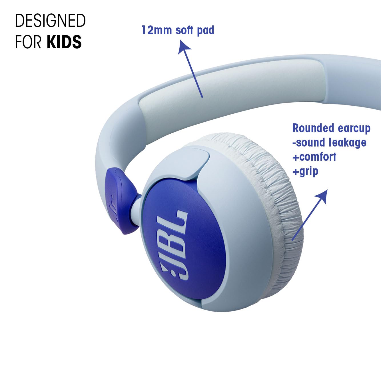 JBL Junior 320, On-Ear-Kopfhörer mit Kabel und eingebautem - JBLJR320BLU