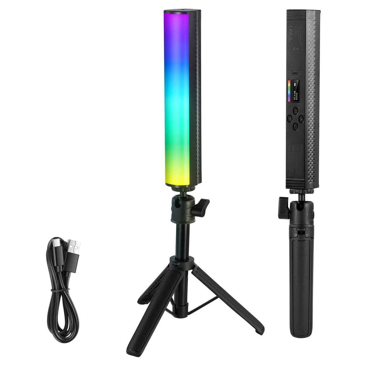 NEEWER RGB Light Stick with Table Tripod, Magnetic Handheld Photography Video Lighting Stick, 2500K-8500K Dimmable CRI95+ Full Color LED Tube Light, 2550mAh Battery, 17 Scenes for Vlog TikTok, TL20C