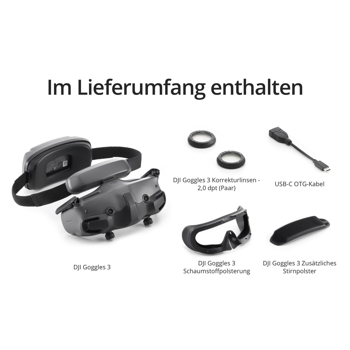DJI Goggles 3, FPV goggles with breathtaking micro-OLED screens, immersive flight experience, O4 HD video transmission, adjustable diopters, wireless streaming, drone goggles - 6941565980069