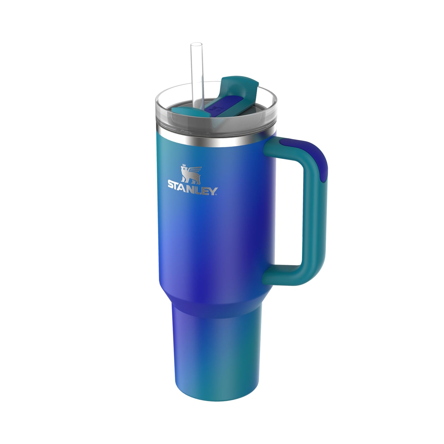 STANLEY 1913 Quencher H2.0 Flowstate Drinking Bottle with Straw 1.2L - Thermo Mug Cools for 11 Hours - 48 Hours Ice Cooled - Thermos Bottle BPA Free - Stainless Steel Drinking Cup - Sea Glass Aura - 10-10825-0499