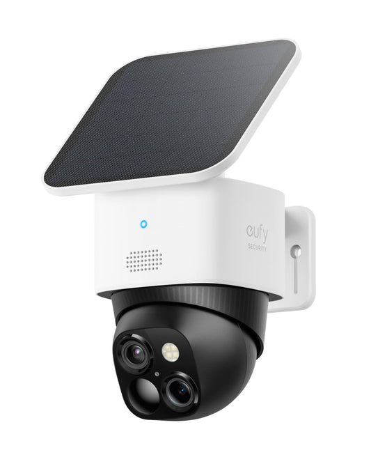 eufy Security SoloCam S340 Dual Cameras Solar Security Camera Outdoor Wireless, 3K Home Security Camera, 360° Surveillance, No Blind Spots, 2.4 GHz WiFi, HomeBase 3 Compatible (Refurbished) - T8170