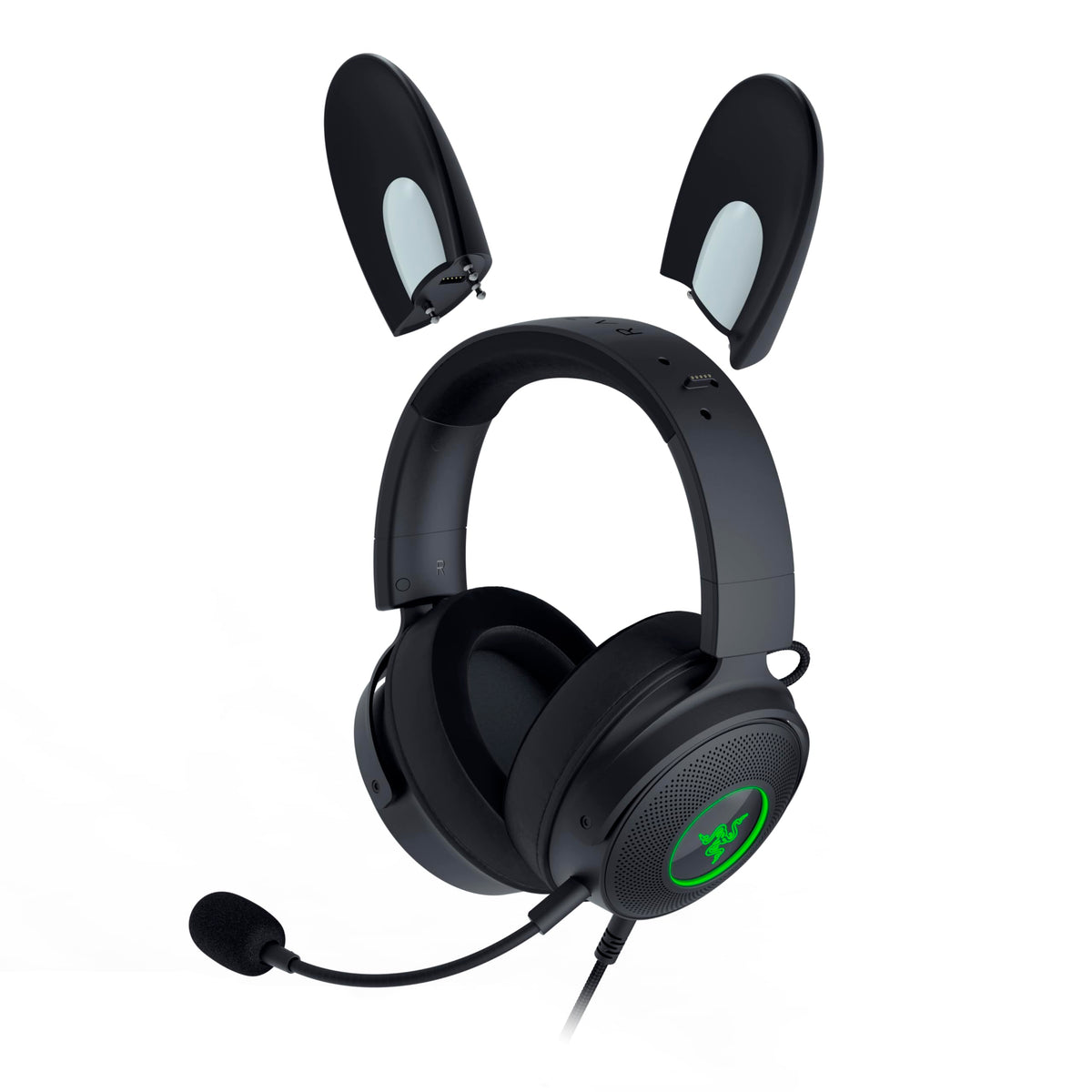 Razer Kraken Kitty V2 Pro - Wired RGB headset with interchangeable ear cups and reactive stream lighting (TriForce Titanium 50mm drivers, HyperClear cardioid microphone) Black - RZ04-04510100-R3M1