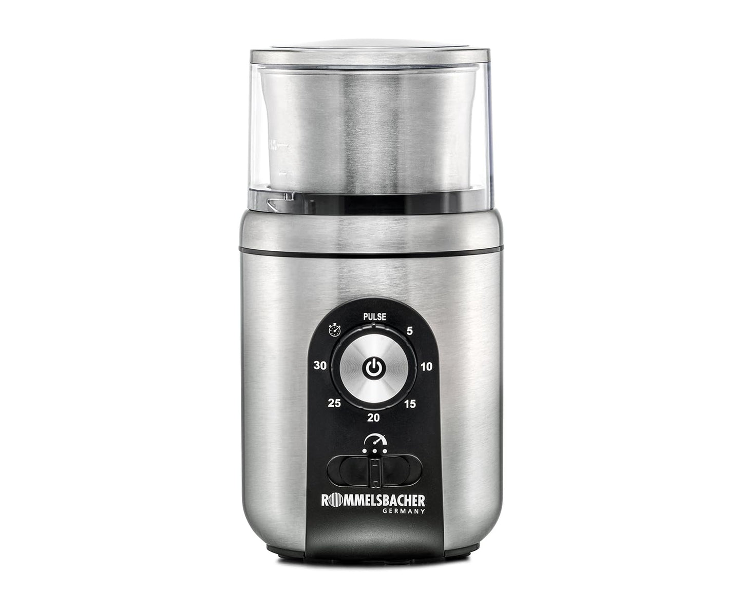 ROMMELSBACHER spice and coffee grinder EGK 250, 2 stainless steel containers with impact knife and special knife, capacity 70 g, grinding level can be selected over the grinding time, also for pesto, spices, nuts, sugar