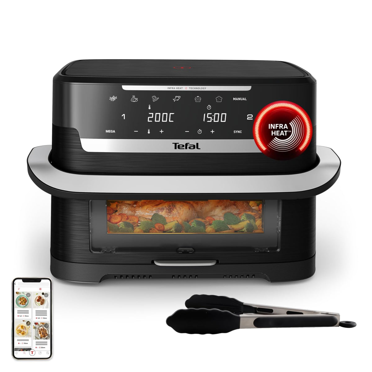 Tefal Infra Heat Ever Fry Dual Flex Air Fryer, 9 L capacity - EY9288E0