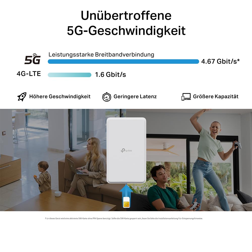 TP-Link NE200-Outdoor 5G LTE Router 𝐨𝐡𝐧𝐞 𝐖𝐋𝐀𝐍, 5G up to 4.67Gbps, 2.5 Gigabit port, weatherproof, for mounting on a pole, wall or window, 802.3at and passive PoE