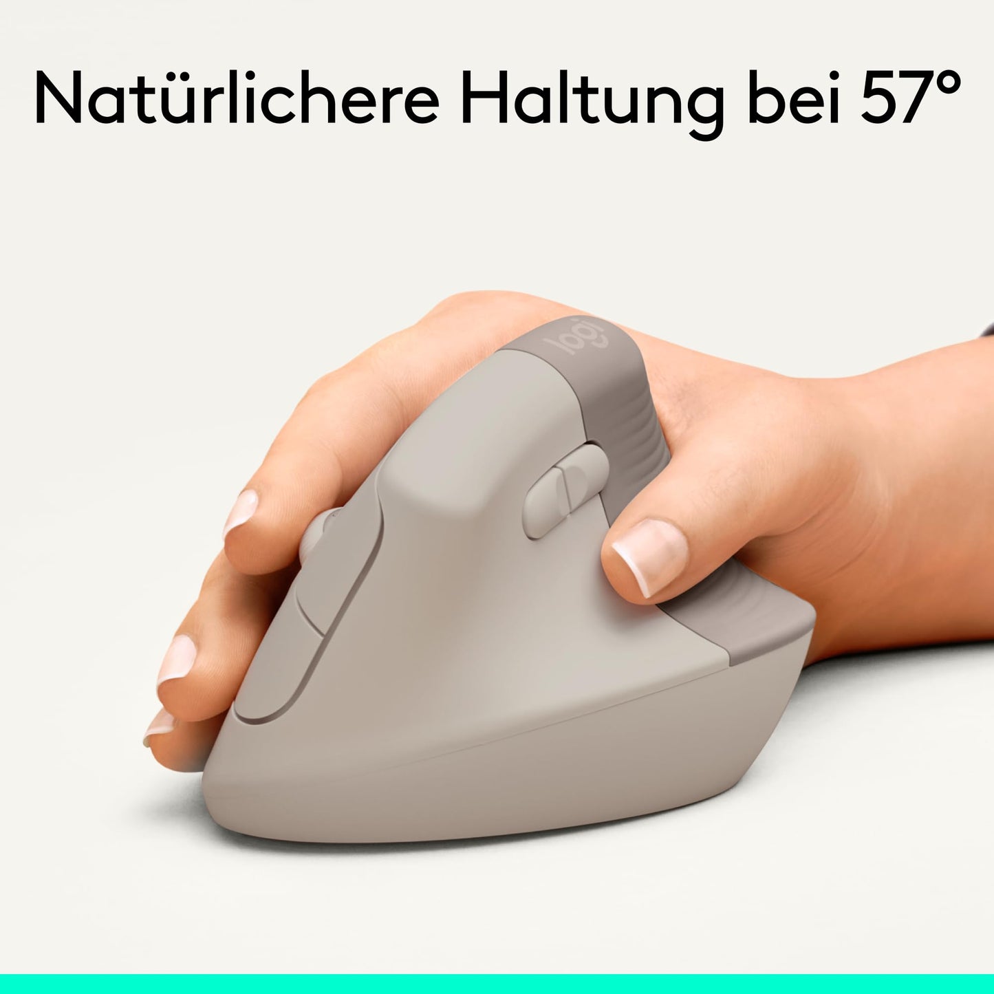 Logitech Lift Vertical Ergonomic Mouse, Wireless, Bluetooth or Logi Bolt USB Receiver, Quiet Clicks, 4 Buttons, Compatible with Windows/macOS/iPadOS, Laptop, PC - Sand - 910-007771