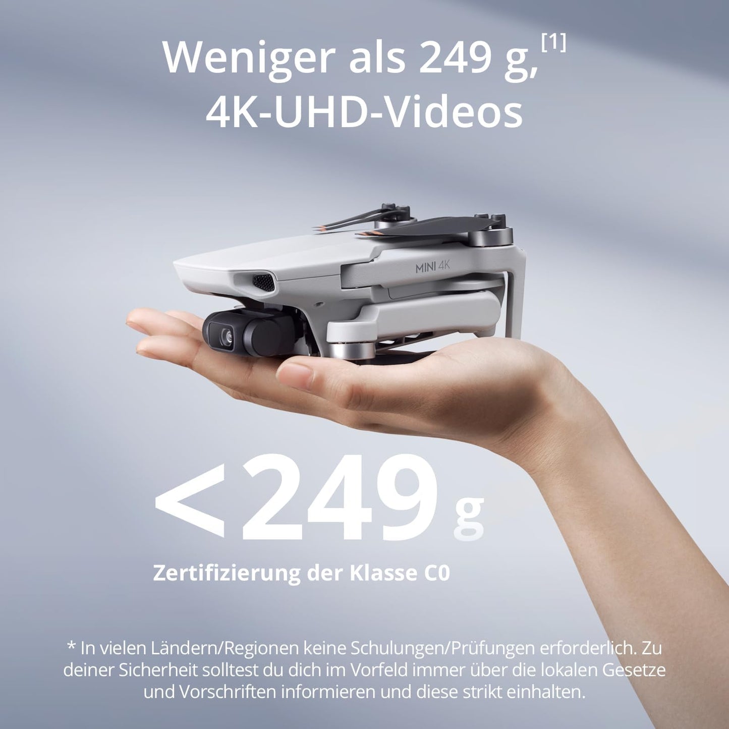 DJI Mini 4K Drone with 4K UHD Camera for Adults, 3-Axis Gimbal Stabilization, C0, QuickShots, 10 km Video Transmission, Auto Return, Wind Stable, 1 Battery (31 min Flight Time), Under 249g - 6941565980359
