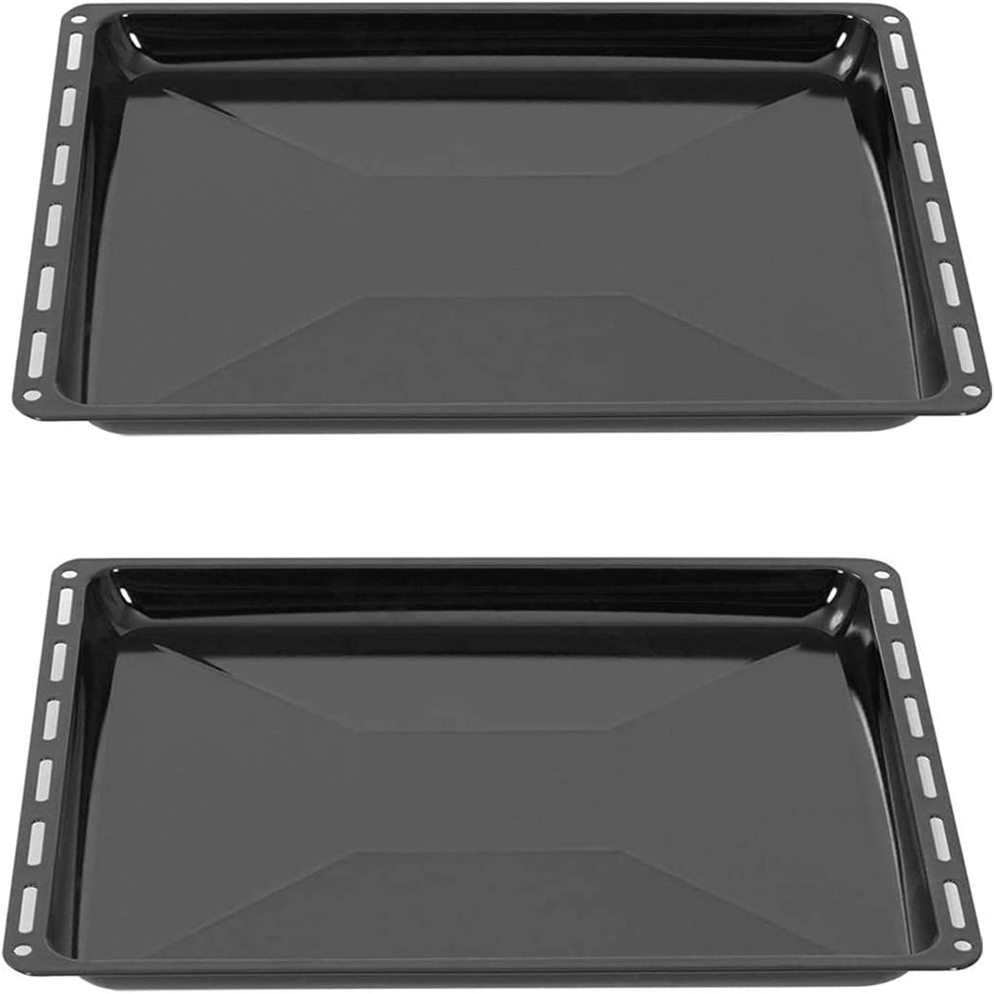 ICQN baking tray set of 2 46.5 × 37 × 3 cm, compatible with Siemens, Bosch, Beko, Constructa, Neff & Amica, enameled baking trays for ovens and stoves - icqn-bsh-backblech-30-30-set