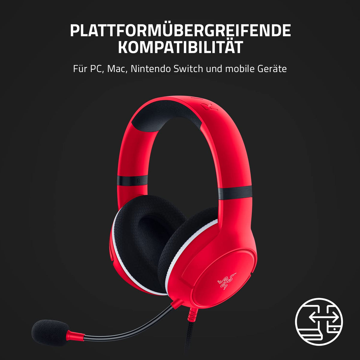 Razer Kaira X - Căști de gaming cu fir pentru Xbox Series X|S (driveri TriForce de 50 mm, microfon HyperClear cu diagramă cardioidă, controale integrate, compatibilitate multiplatformă) Roșu - RZ04-03970500-R3M1