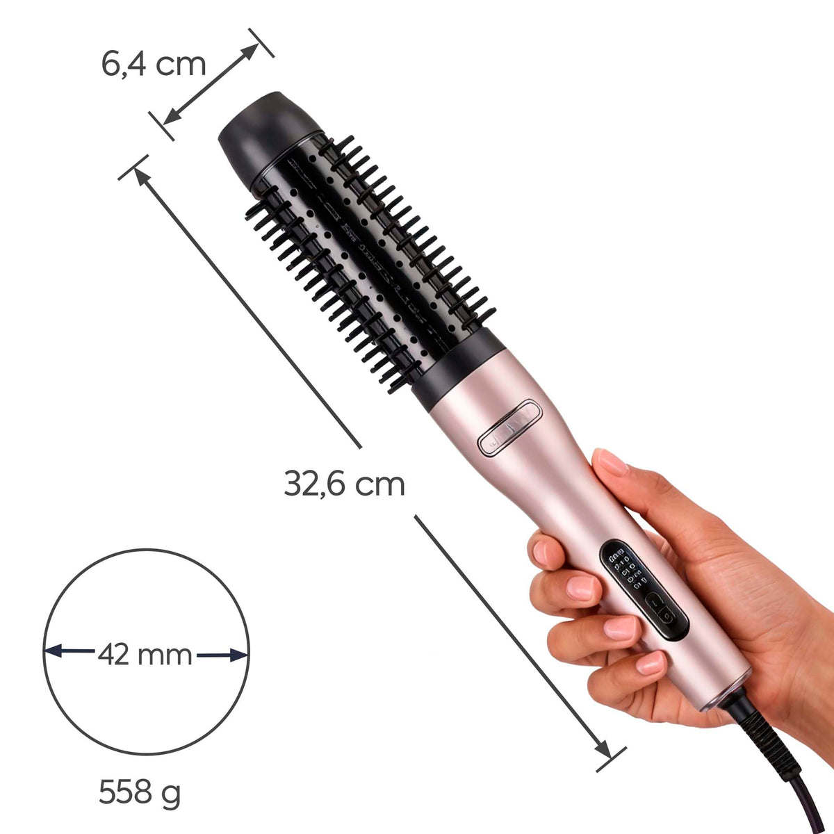 BaByliss Smooth Hot Brush, 42 mm rotating heated thermal brush, lilac - HSB500E