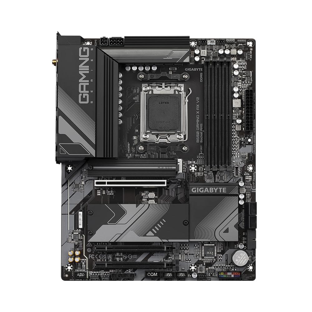 GIGABYTE B650 Gaming X AX V2 Mainboard - AMD Ryzen 9000 series, 8+2+2 phase VRM, up to 8000 MHz DDR5 (OC), 1x PCIe 5.0 + 2x PCIe 4.0 M.2, 2.5 GbE LAN, WiFi 6E, USB 3.2 Gen 2
