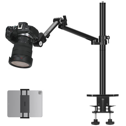 TARION table tripod camera table holder clamp tripod: camera overhead tripod table holder flexible joint arm table clamp tripod with tablet clamp for DSLR cameras ring lights webcam titan rig (Lite Z) - Titanrig