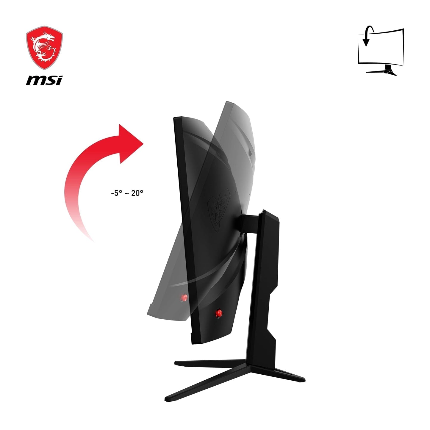 MSI G2422C 23.6 inch FHD Curved Gaming Monitor - 1500R 1920 x 1080 VA Panel, 180Hz / 1ms, Adaptive Sync - DP 1.2a, HDMI 2.0b CEC - 9S6-3BB31H-013