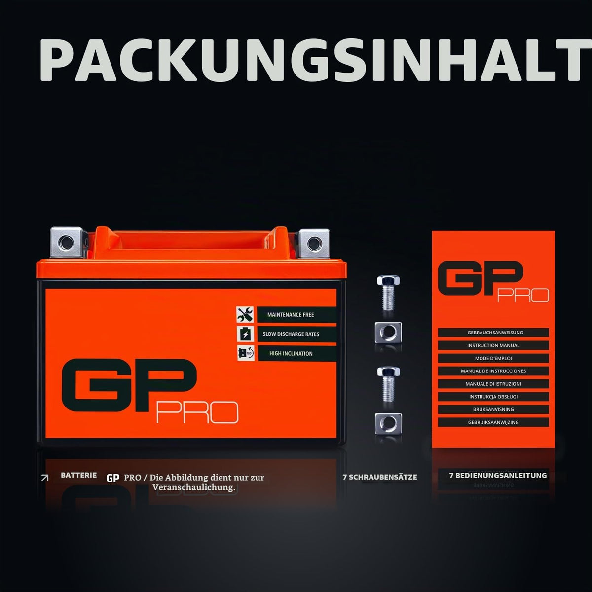 GP-PRO gel battery GB14L-A2 maintenance-free compatible with Piaggio X9 500 - GP-009