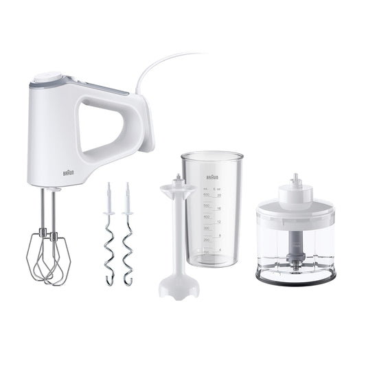 Braun MultiMix 3 - Hand mixer with 4 accessories, 550 watts, white - HM3235WH