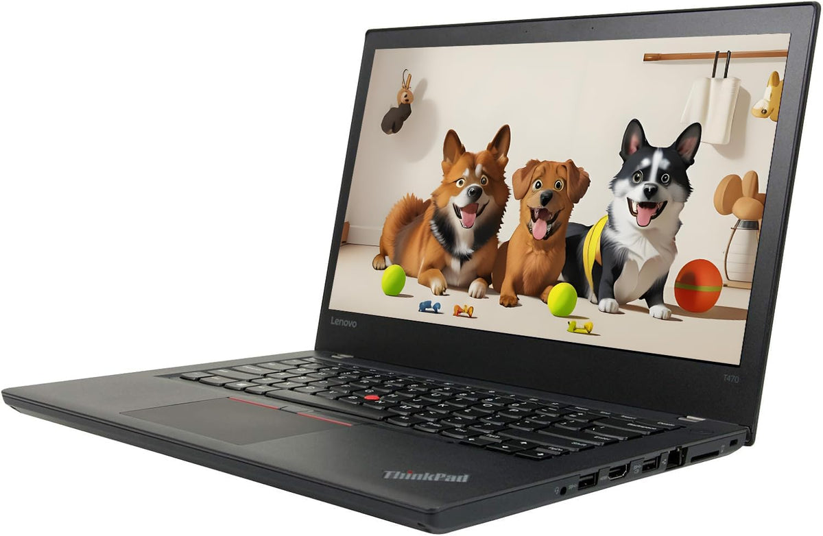 Lenovo ThinkPad T470 Laptop de afaceri, 14 inch (1366x768), Intel Core i5-6300U, 16 GB RAM, 256 GB SSD, tastatură QWERTY, Windows 11 Pro (recondiționat)