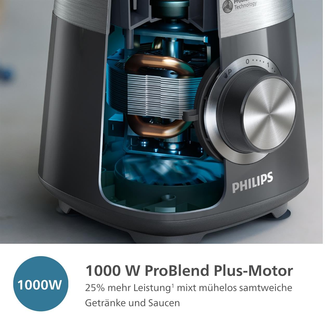 Philips 5000 series blender - 1000 W. 2L maximum capacity. ProBlend Plus technology. Dishwasher-safe parts. Black (HR3020/20)