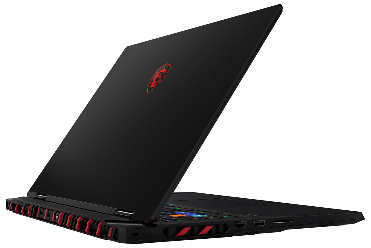 MSI Raider 18 HX AI Gaming-Laptop, Display Mini-LED UHD+ de 18", Intel Core Ultra 9, NVIDIA GeForce RTX 5080, 64 GB RAM DDR5, SSD de 4 TB, Windows 11 Home, Tastatur QWERTZ, Negru, A2XWIG-075 - 001824-075