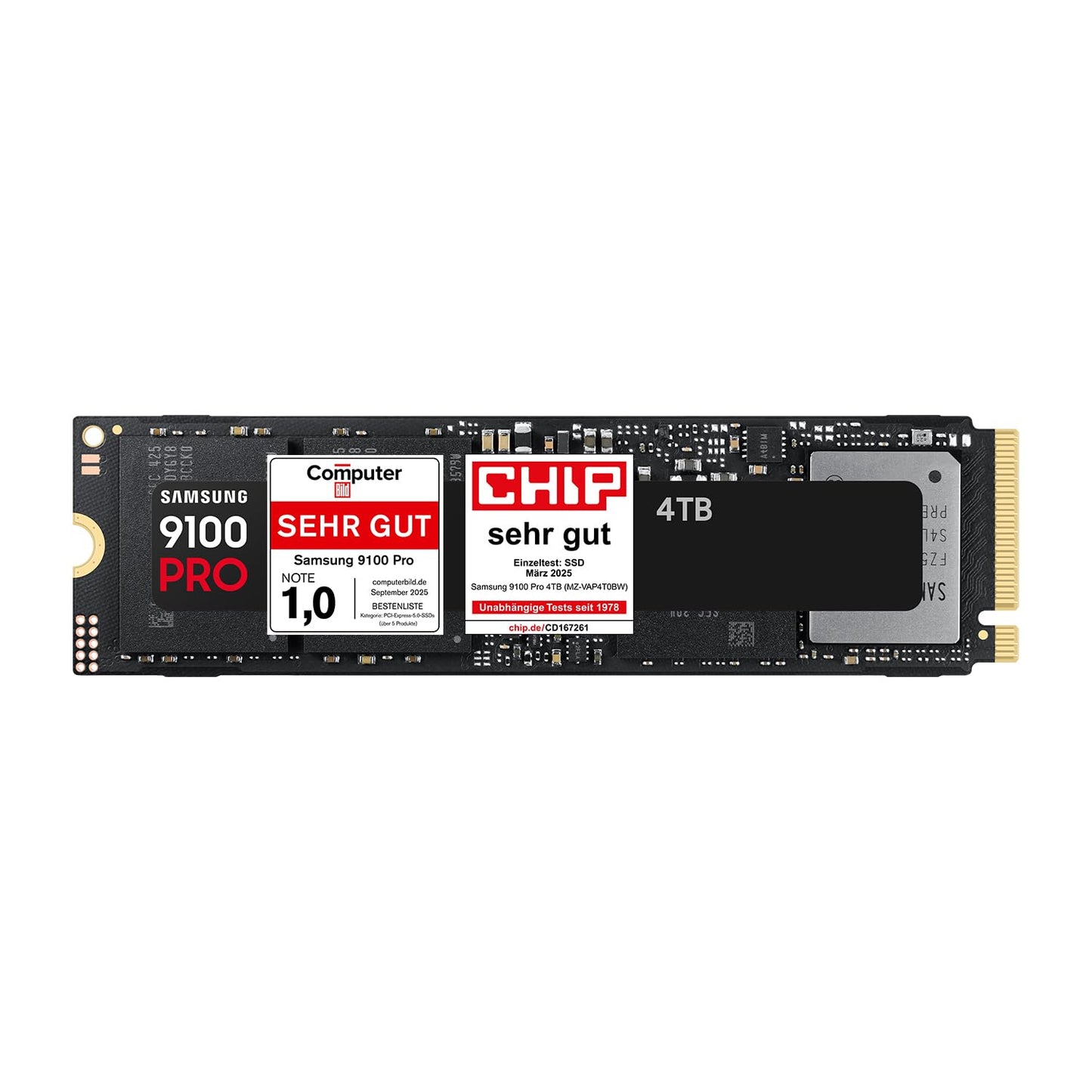 Samsung 9100 PRO NVMe M.2 SSD, 4TB, PCIe 5.0, 14,800 MB/s Read, 13,400 MB/s Write, Internal SSD for Gaming, Video Editing and AI, Black, MZ-VAP4T0BW