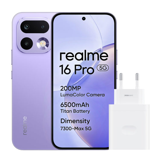 realme Smartphone 16 Pro 5G 256GB 8GB Orchid Purple INT+NFC RMX5120 EU AMZ - 6941764482524