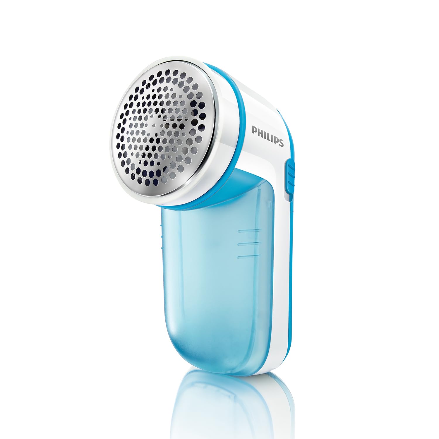 Philips lint shaver - lint remover for clothing, suitable for all textiles, 2 height settings, battery operated (2x AA batteries included), blue (GC026/00)