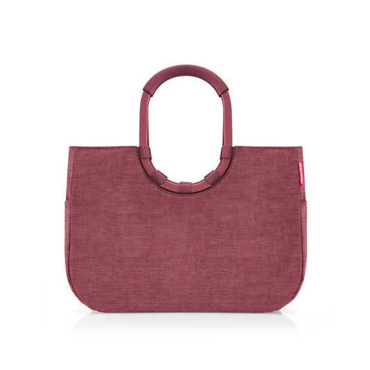 reisenthel loopshopper L twist maroon – geantă rezistentă cu compartimente practice din sticle PET reciclate – design fermecător și rezistent la apă - OR3104