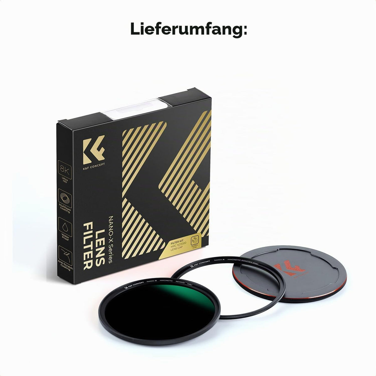 Filtru K&F CONCEPT ND 67 mm Filtru gri ND1000 (10 opriri) magnetic cu capac pentru obiectiv 67 mm (Nano-Xcel) - SKU.1759