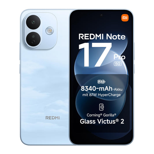 Xiaomi REDMI Note 17 Pro 5G, Smartphone 6+256 GB, Sky Blue, 8340 mAh Battery