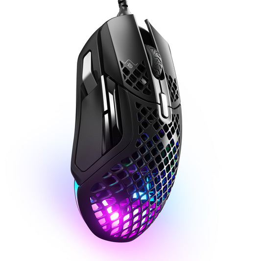 SteelSeries Aerox 5 - Mouse de gaming RGB cu deschideri pe suprafață - Ușoară ca o pană și rezistentă la apă - Senzor optic TrueMove Air cu 18.000 DPI - 62401