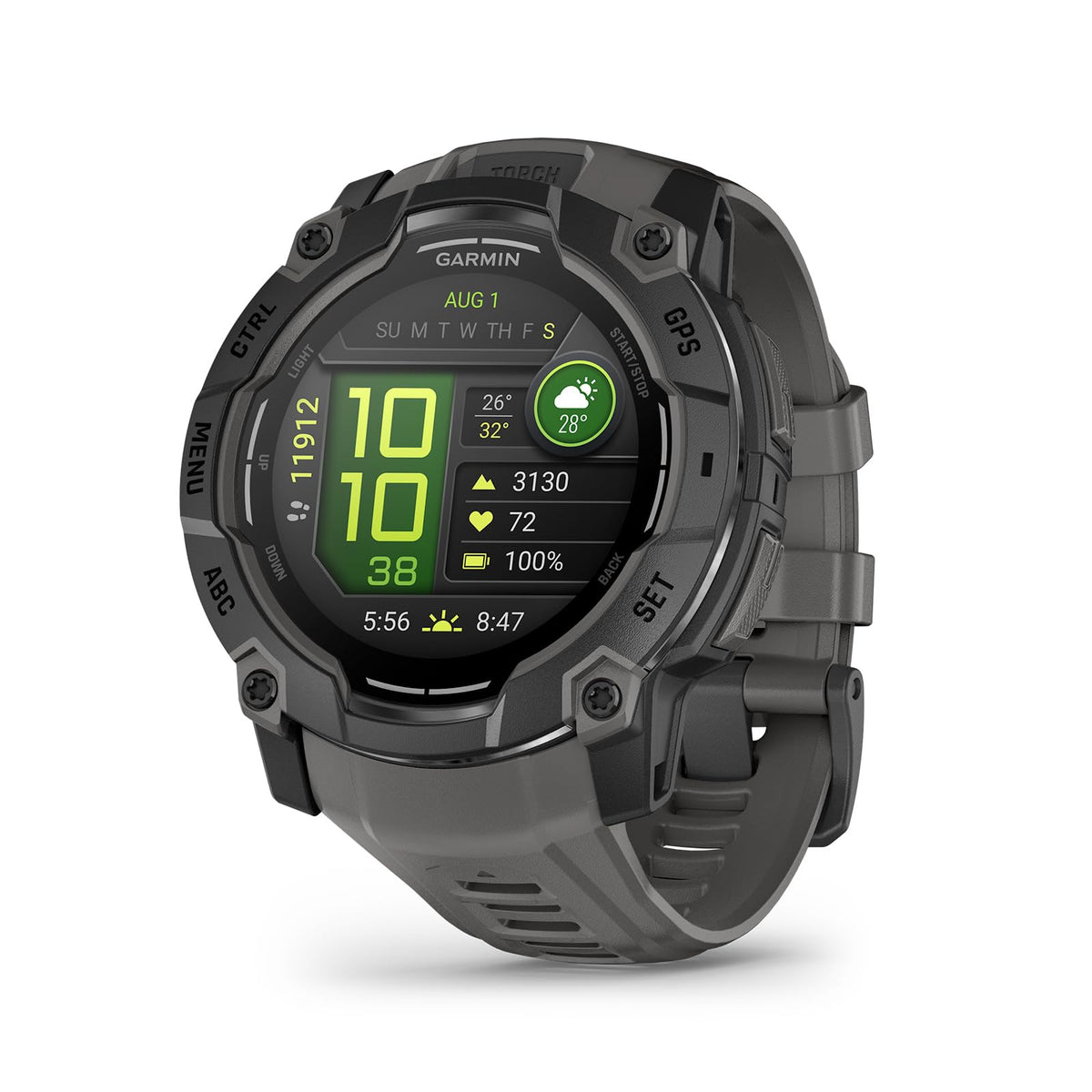Garmin Instinct 3 50mm AMOLED – Ceas inteligent GPS pentru multisport, display AMOLED de 1,3", autonomie a bateriei de până la 24 de zile, peste 80 de aplicații sportive, antrenor de sănătate, recepție multi-satelit, lanternă LED, notificări -