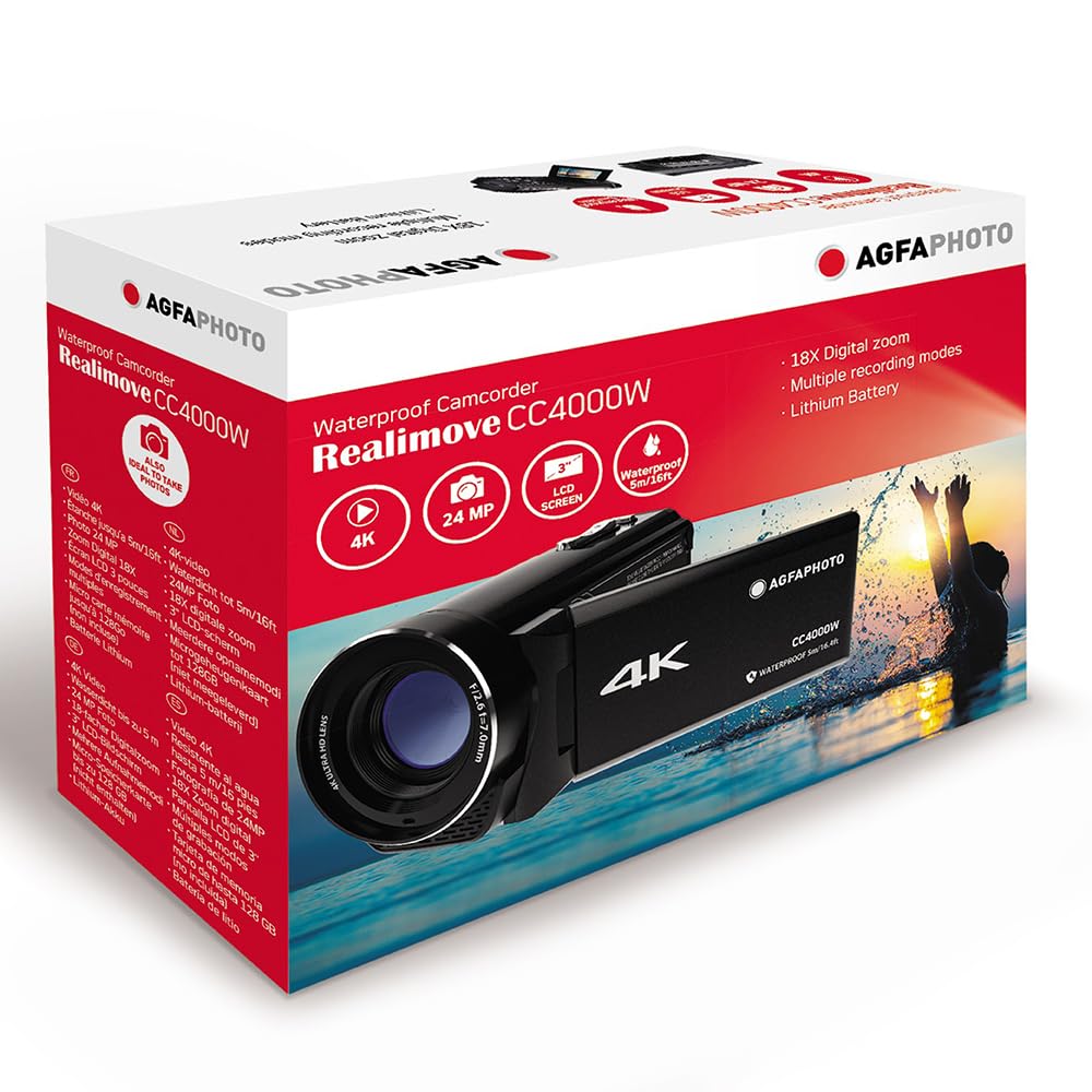 AGFAPHOTO Realimove CC4000W Camcorder Waterproof 4K