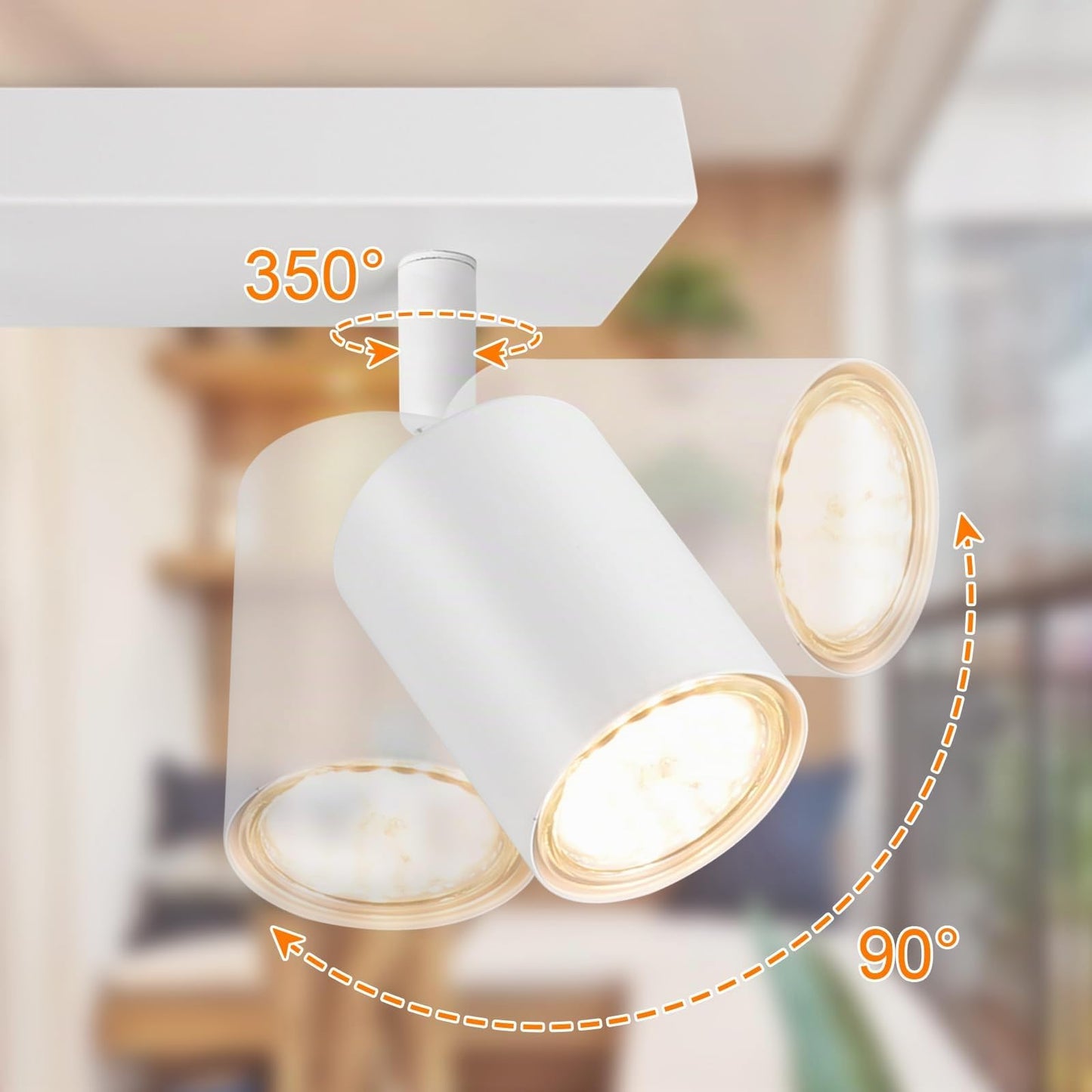 Dehobo LED ceiling spotlight 6 bulbs GU10 swiveling ceiling lamp white - GU10-6