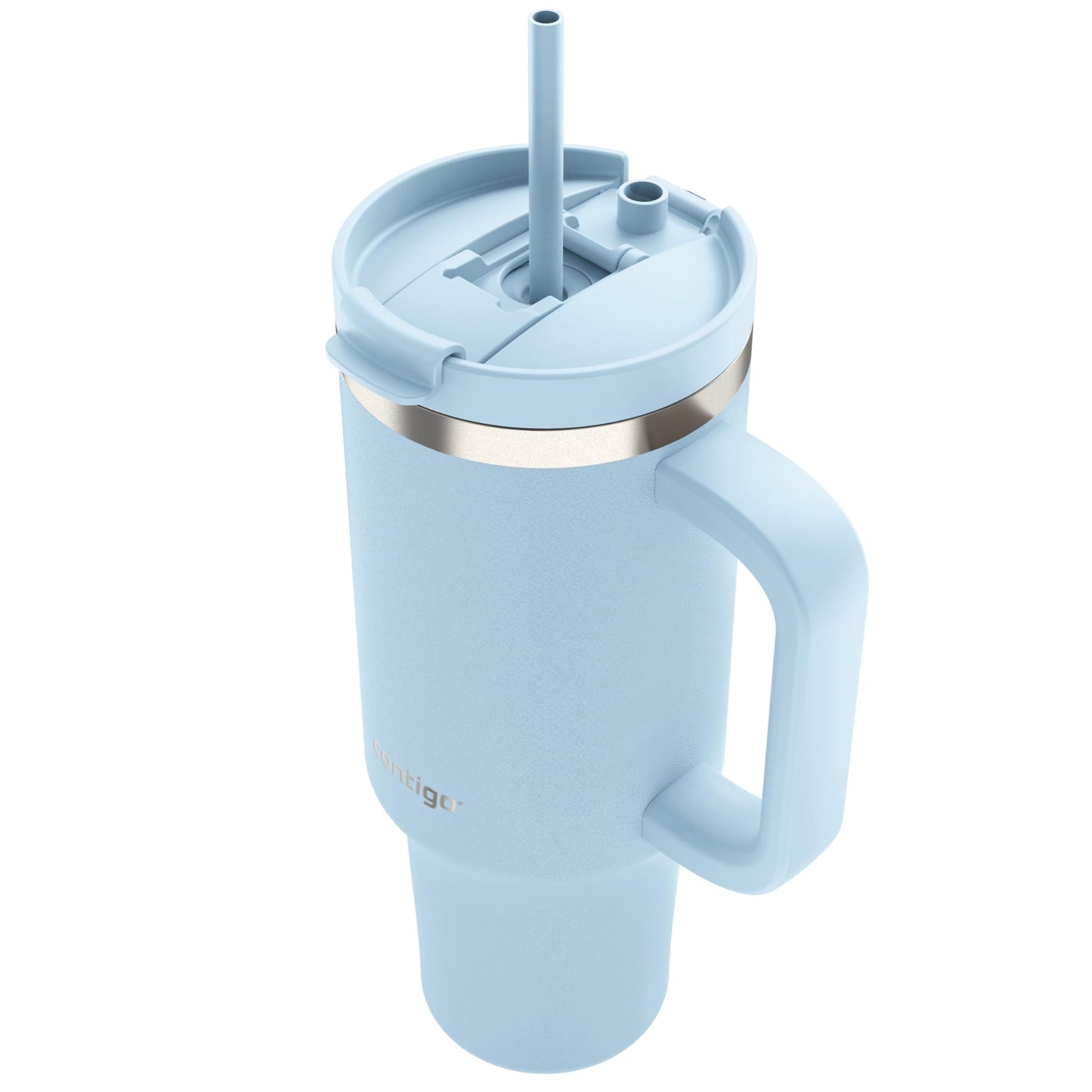 Contigo thermos bottle 1200 ml with handle and straw | Stainless Steel Insulated Thermal Drinking Bottle with Lid | Cools for 29 hours | Travel Mug | Thermo mug | | Glacier - 2212752