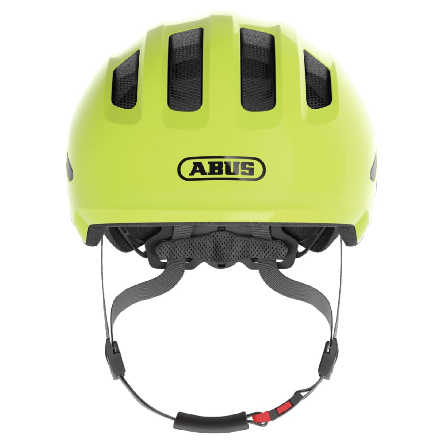 ABUS children's helmet Smiley 3.0 - bicycle helmet with a deep fit, child-friendly designs & space for a braid - for girls and boys - shiny yellow, size S - 67277