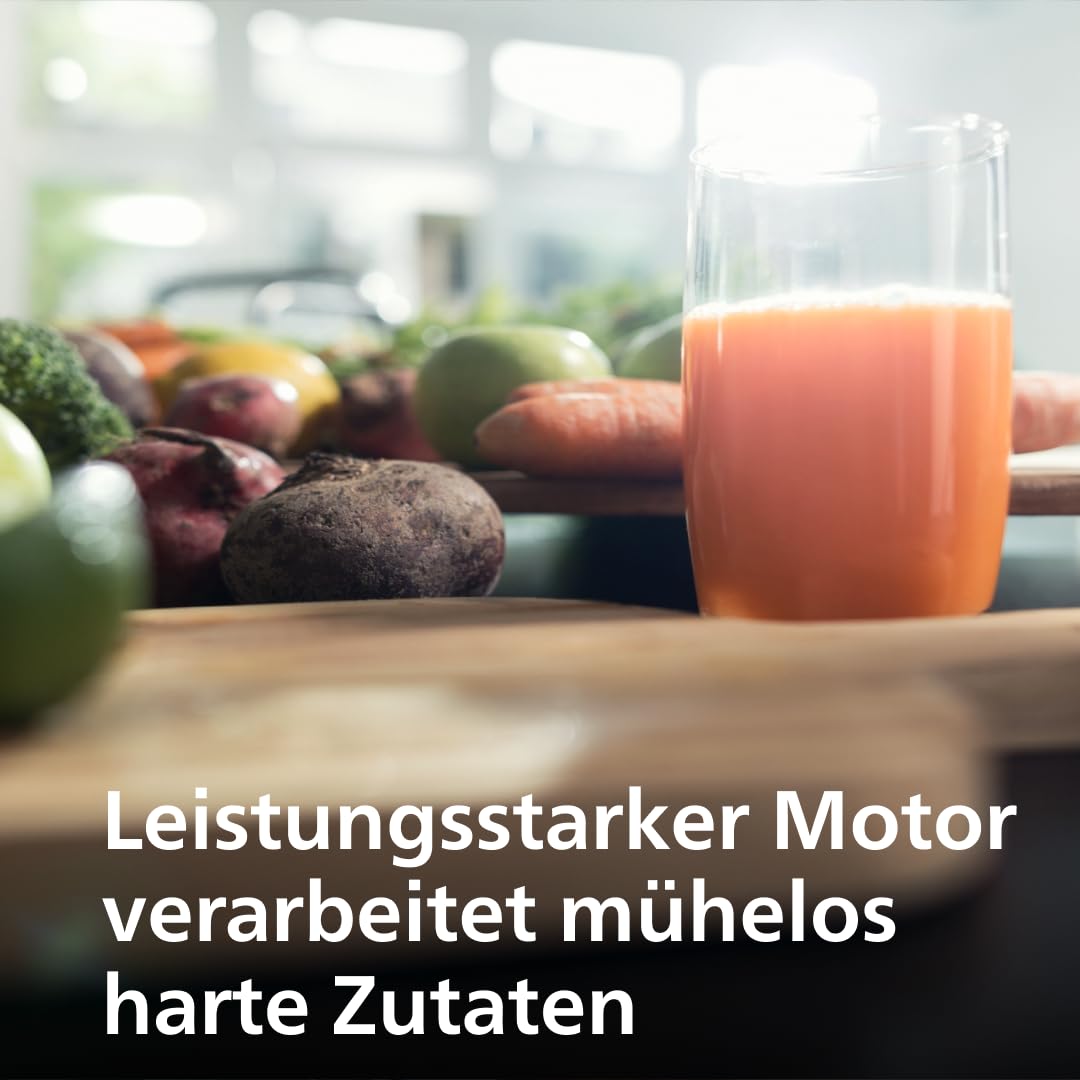 Philips 3000 Series Juicer - XXL filling chute, FibreBoost technology, QuickClean, 2L capacity, 1100W powerful motor for fresh & pulp-rich juice (HR1921/20) - HR192120