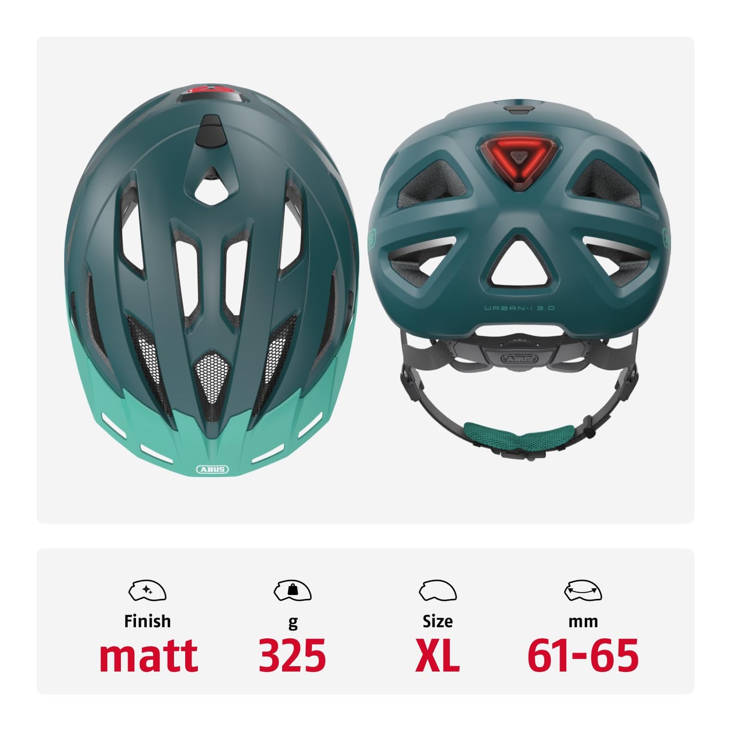 ABUS Unisex, Bicycle Helmet, Green (Core Green), XL (61-65 cm) - 86885