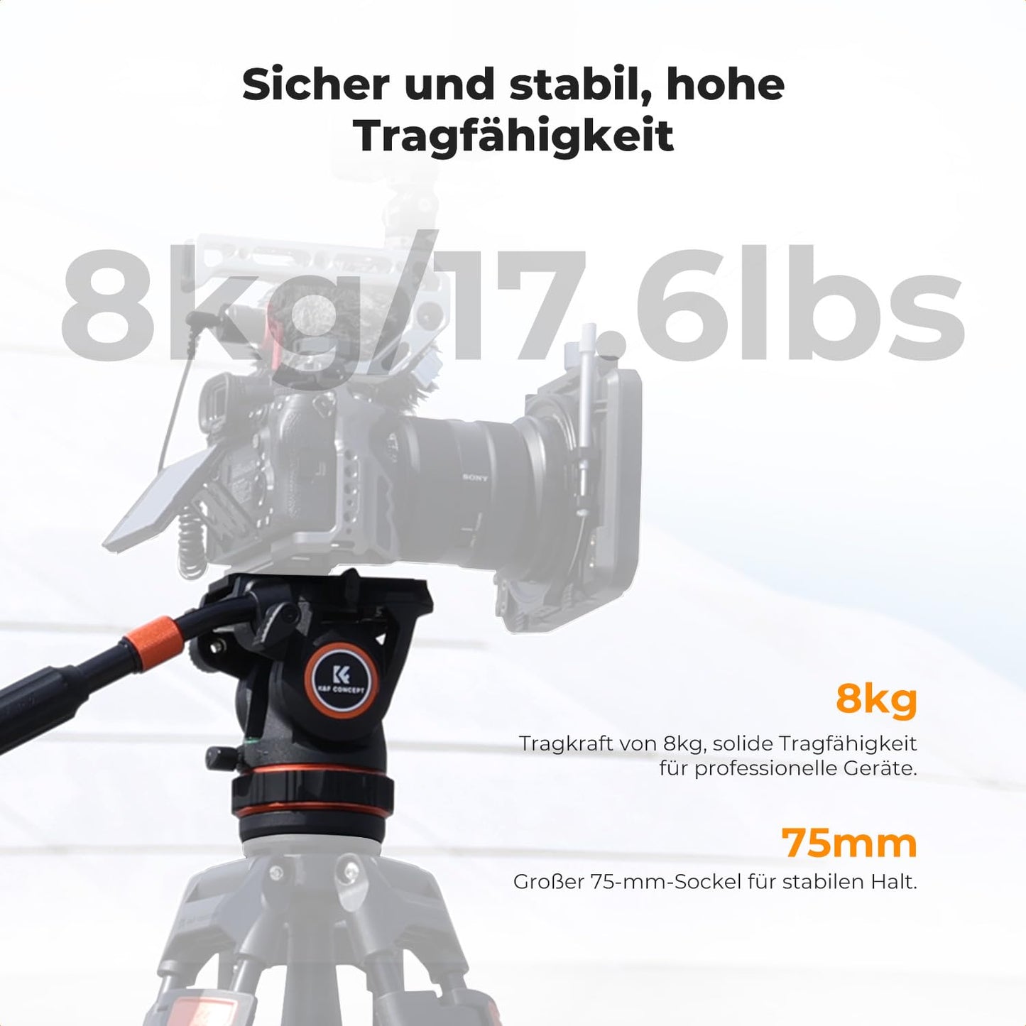 K&F CONCEPT 360° panoramic fluid head, video head with gentle damping - BV50