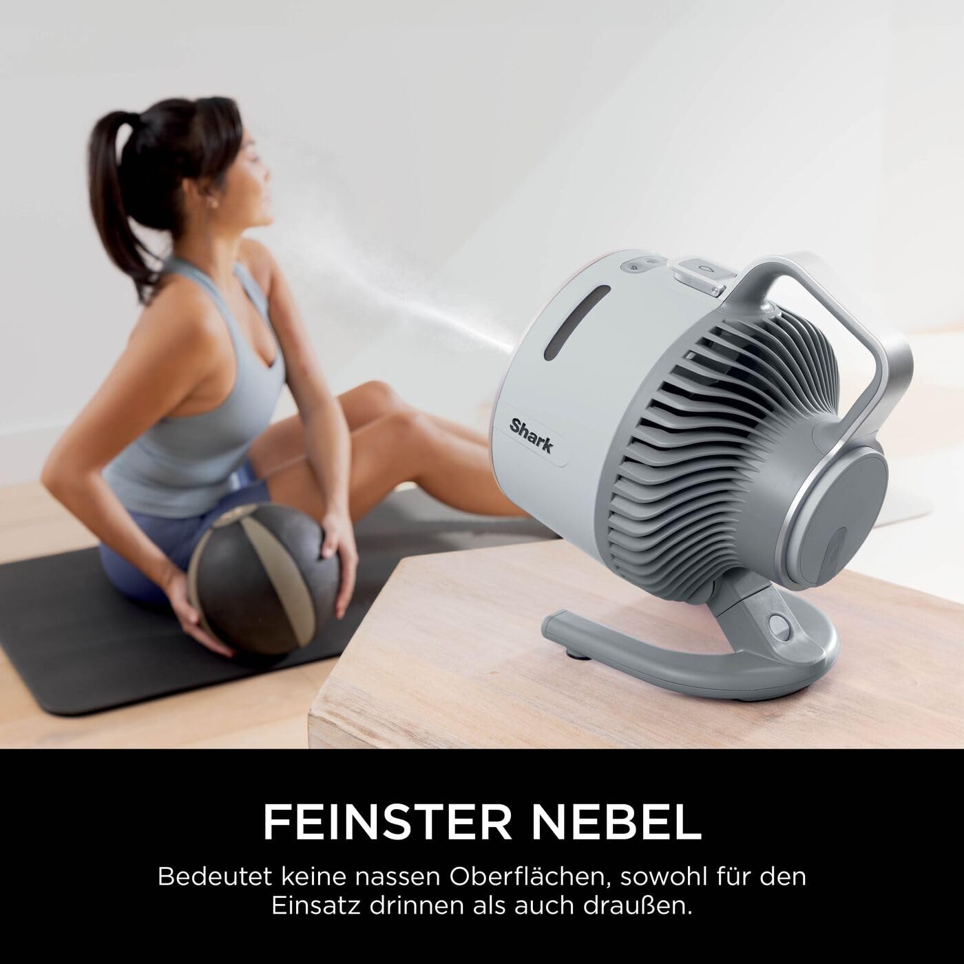 Shark FlexBreeze HydroGo Powerful Fan with Mist, Cooling for Indoor & Outdoor, Quiet & Durable, Wired & Wireless, Compact & Lightweight, 5 Speeds, Pigeon FA050EUDV