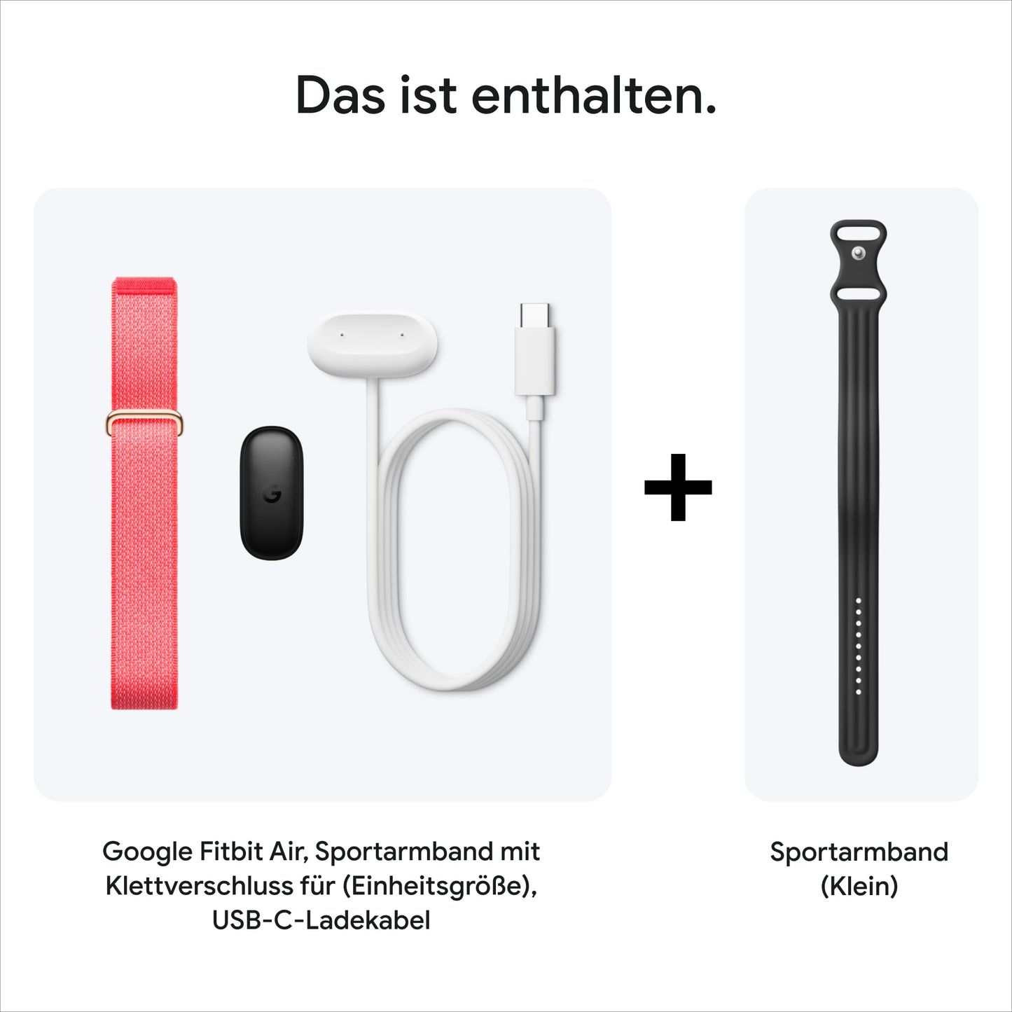 Google Fitbit Air - activity tracker without display with fitness tracking, heart rate measurement - compatible with iOS and Android - Berry + sports armband for the Fitbit Air - Obsidian, S